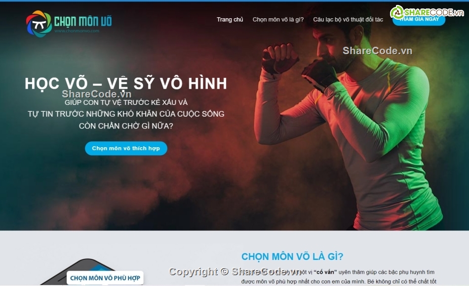 học võ,Sharecode ladipage học võ,võ sỹ